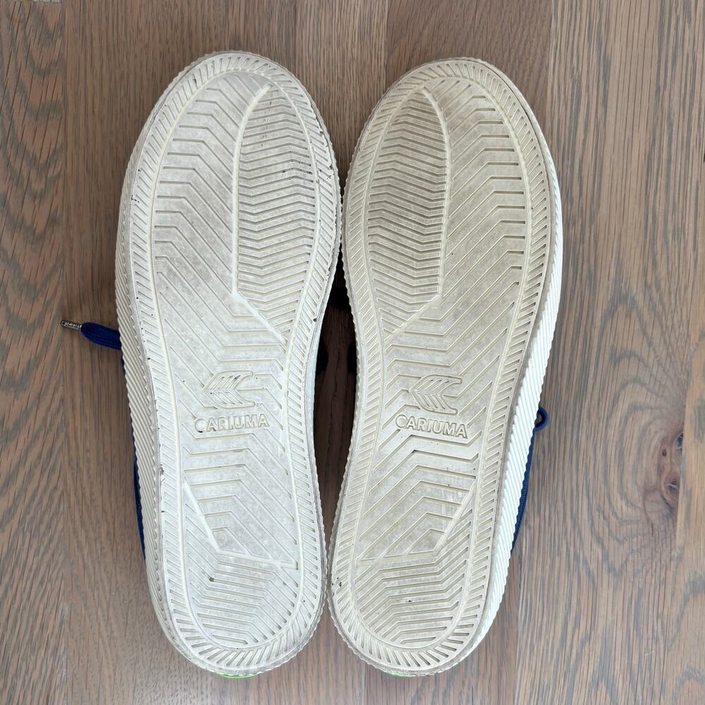 Cariuma Oca Low Shadow Sneakers Blue Canvas Organic Cotton Mens 9 Womens 10.5 - Picture 7 of 11